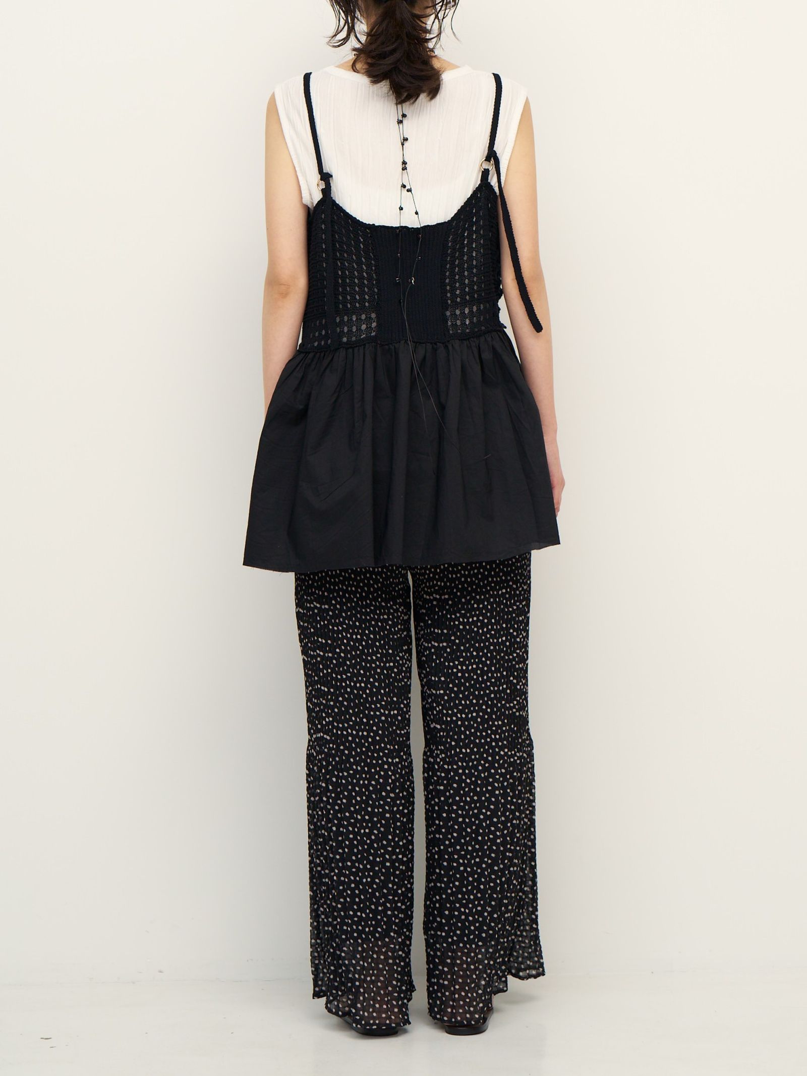 [9562-391DP] モチーフニットキャミソール オフホワイト