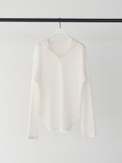 [8861-068GL] シアーフーディニットソー オフホワイト