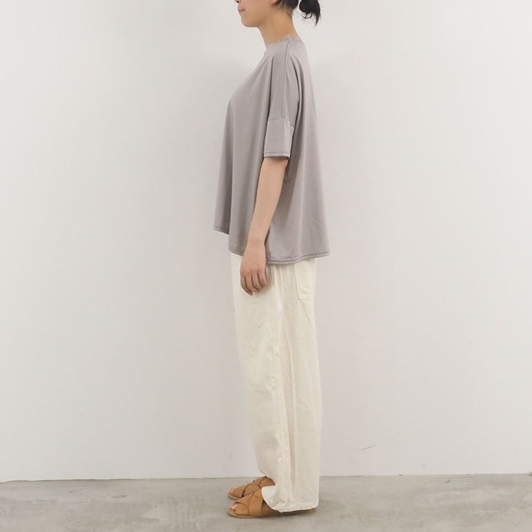 強撚天竺ワイドTシャツ グレー