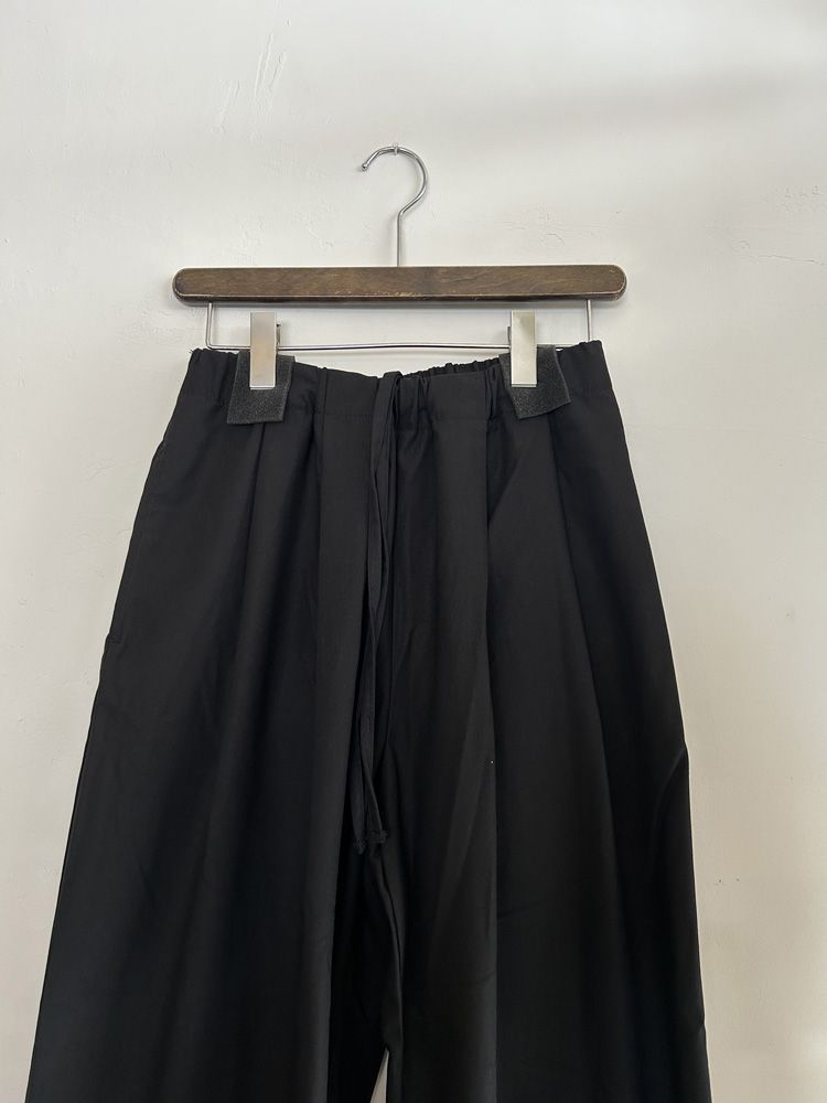 フレンチリネンワイドパンツ ブラック