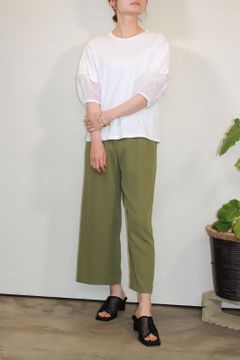 セミワイドパンツ カーキ