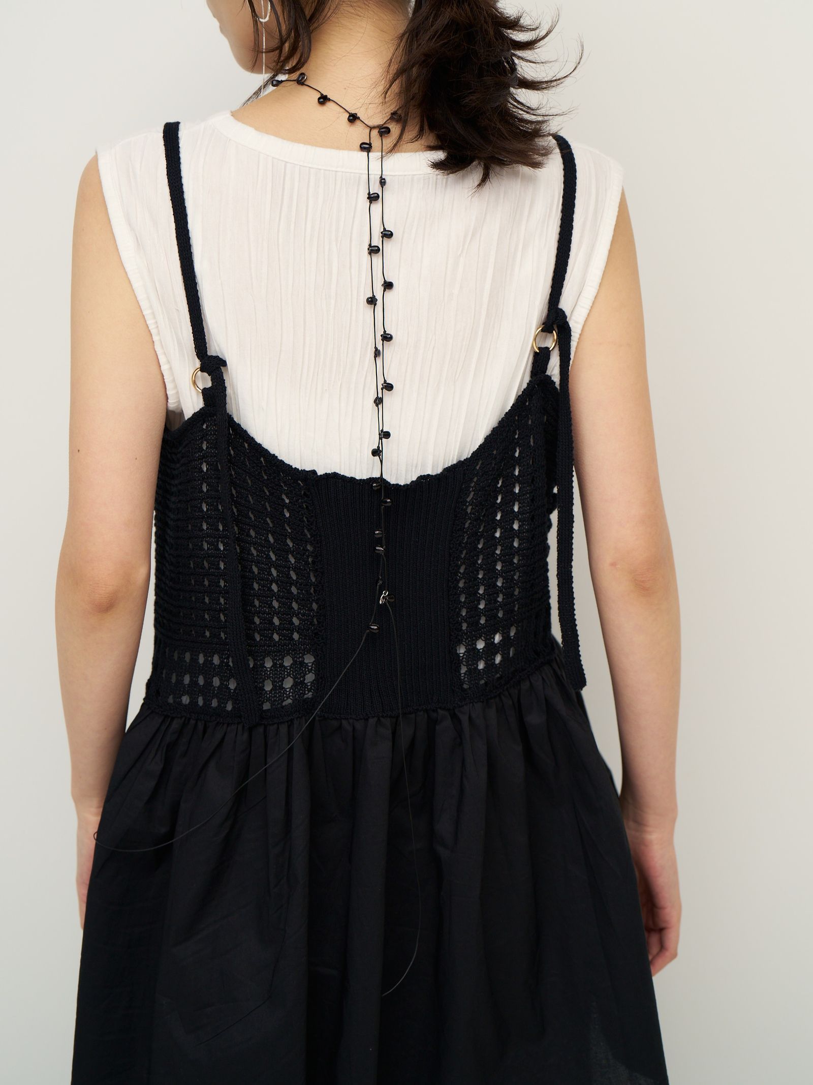 [9562-391DP] モチーフニットキャミソール オフホワイト