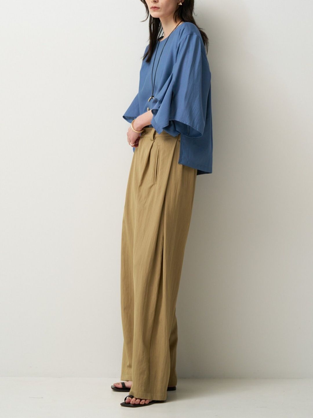 [3963-634MK] サイドタックワイドPT ブラック