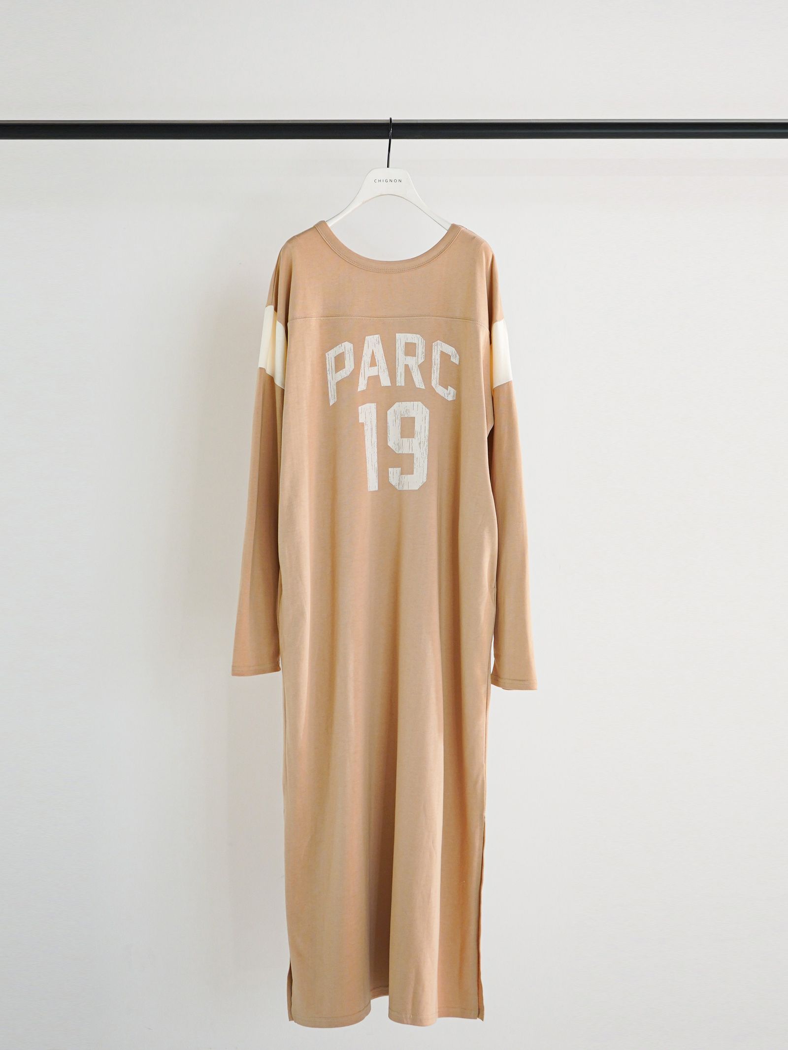[5461-106KK] ”PARC”プリントロングOP ベージュ
