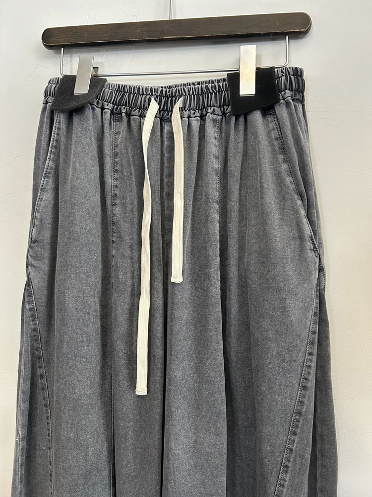 テンセルストレッチデニムワイドパンツ グレー