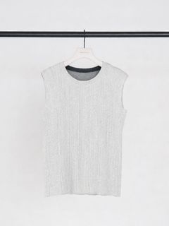 [9263-695GS] ランダムリブニットタンク グレー