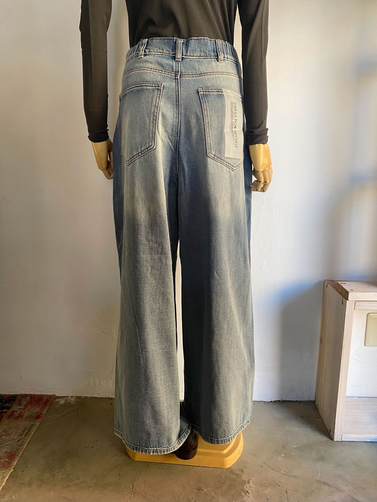 10ozポケットタック デニムパンツ ライトインディゴブルー