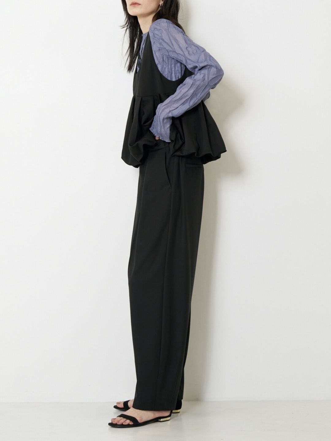 [1263-624MK] 2WAYバルーンビスチェ ブラック