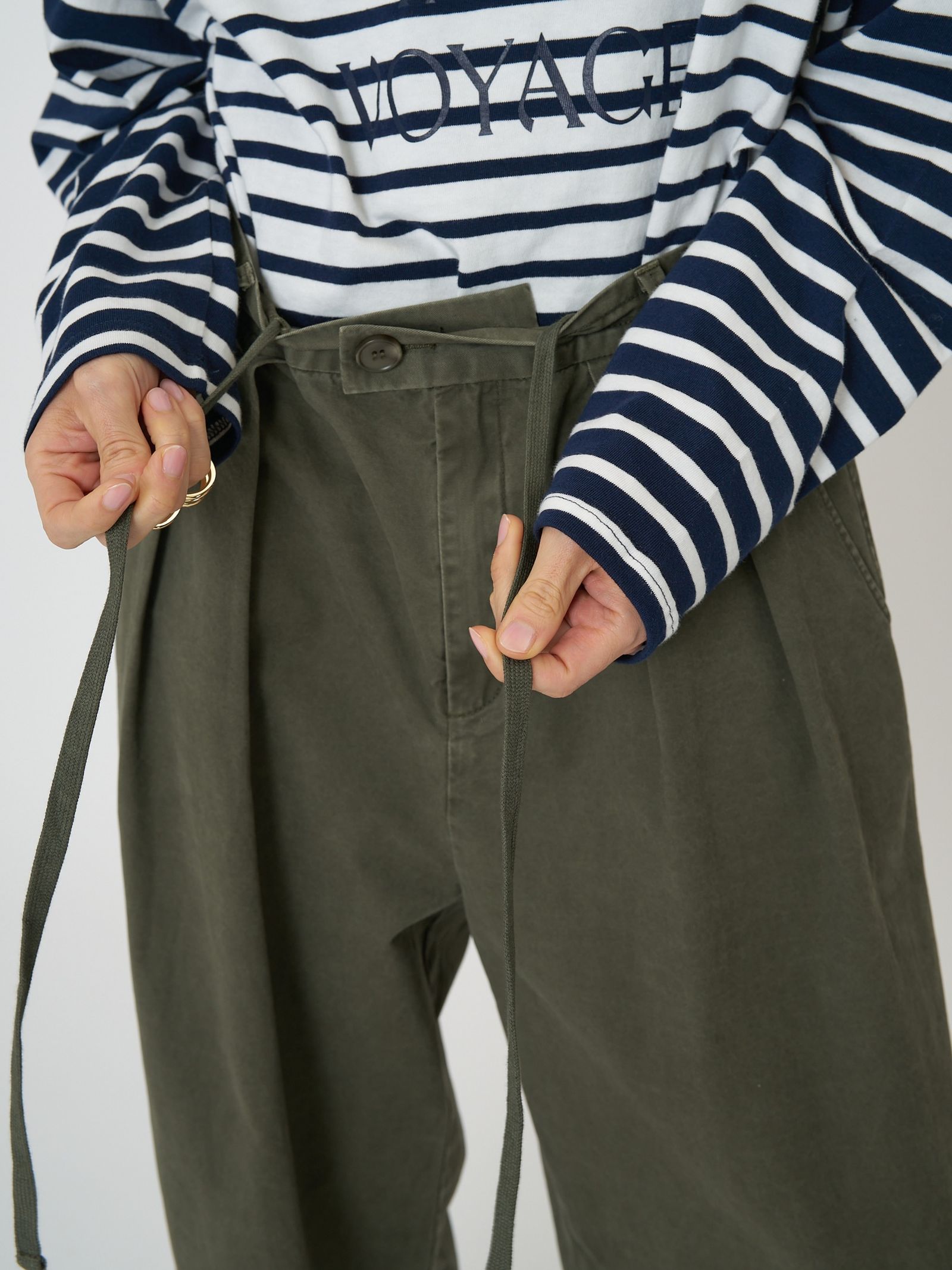 [3261-045BT] ウォッシュドチノPT カーキ