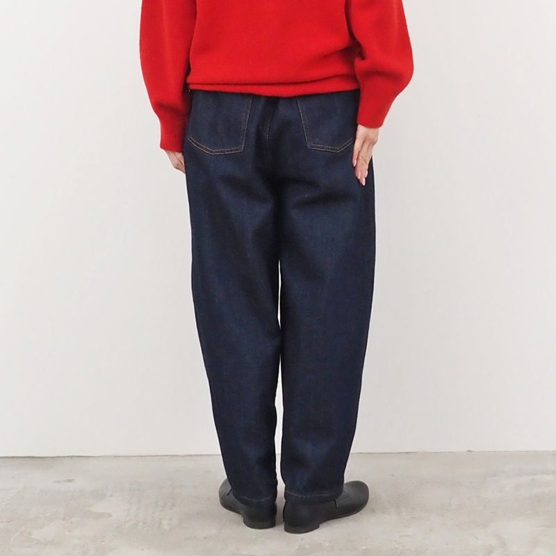 12ozムラデニム ラウンドパンツ インディゴxオフホワイト