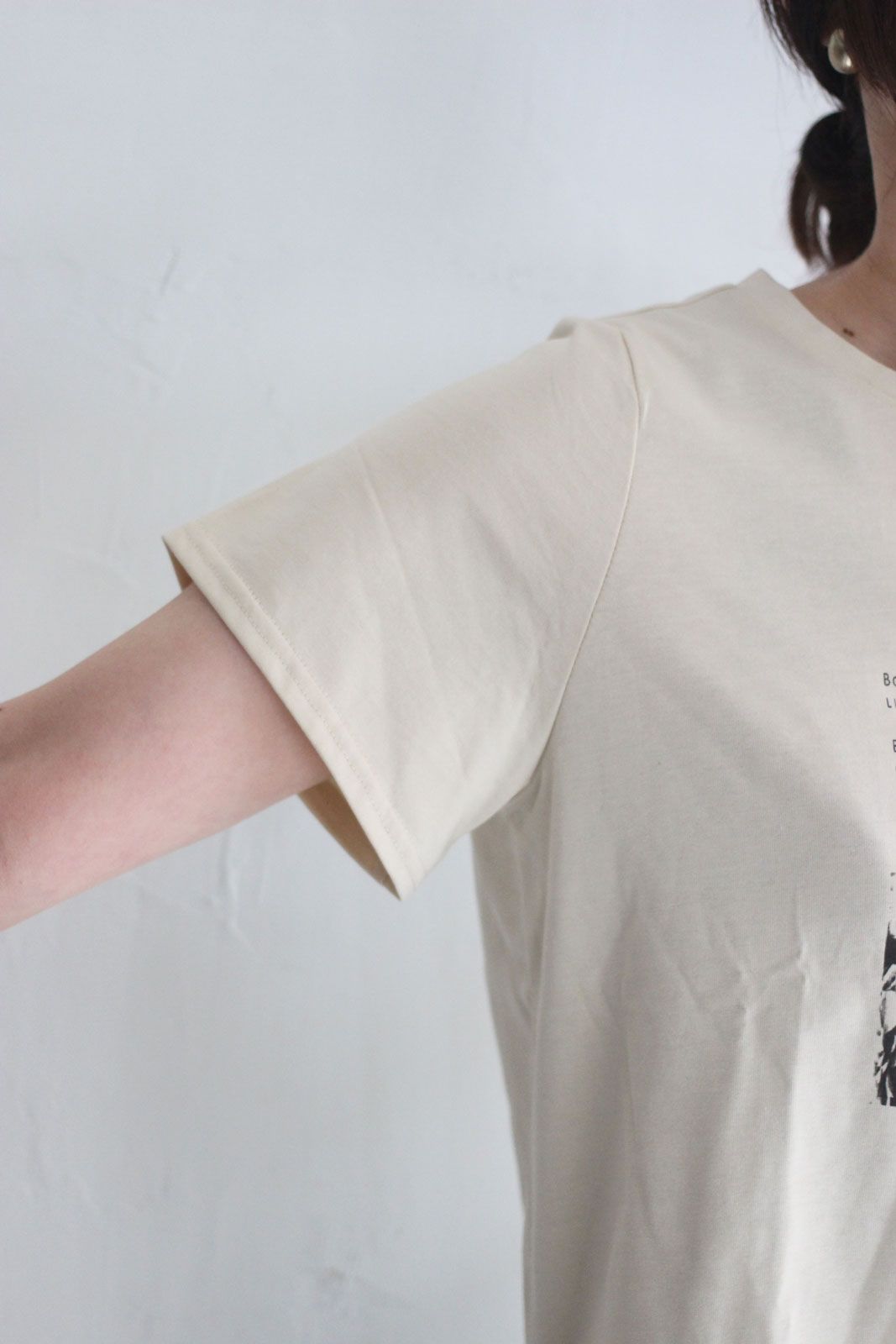 フォトプリントTシャツ ベージュ