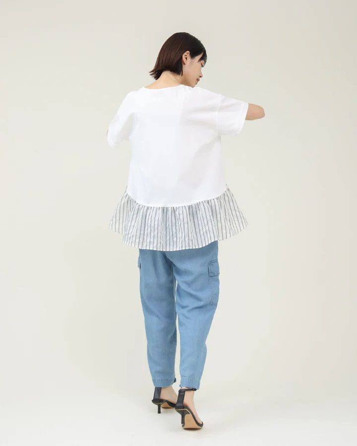 テンセルデニム カーゴパンツ インディゴブリーチ