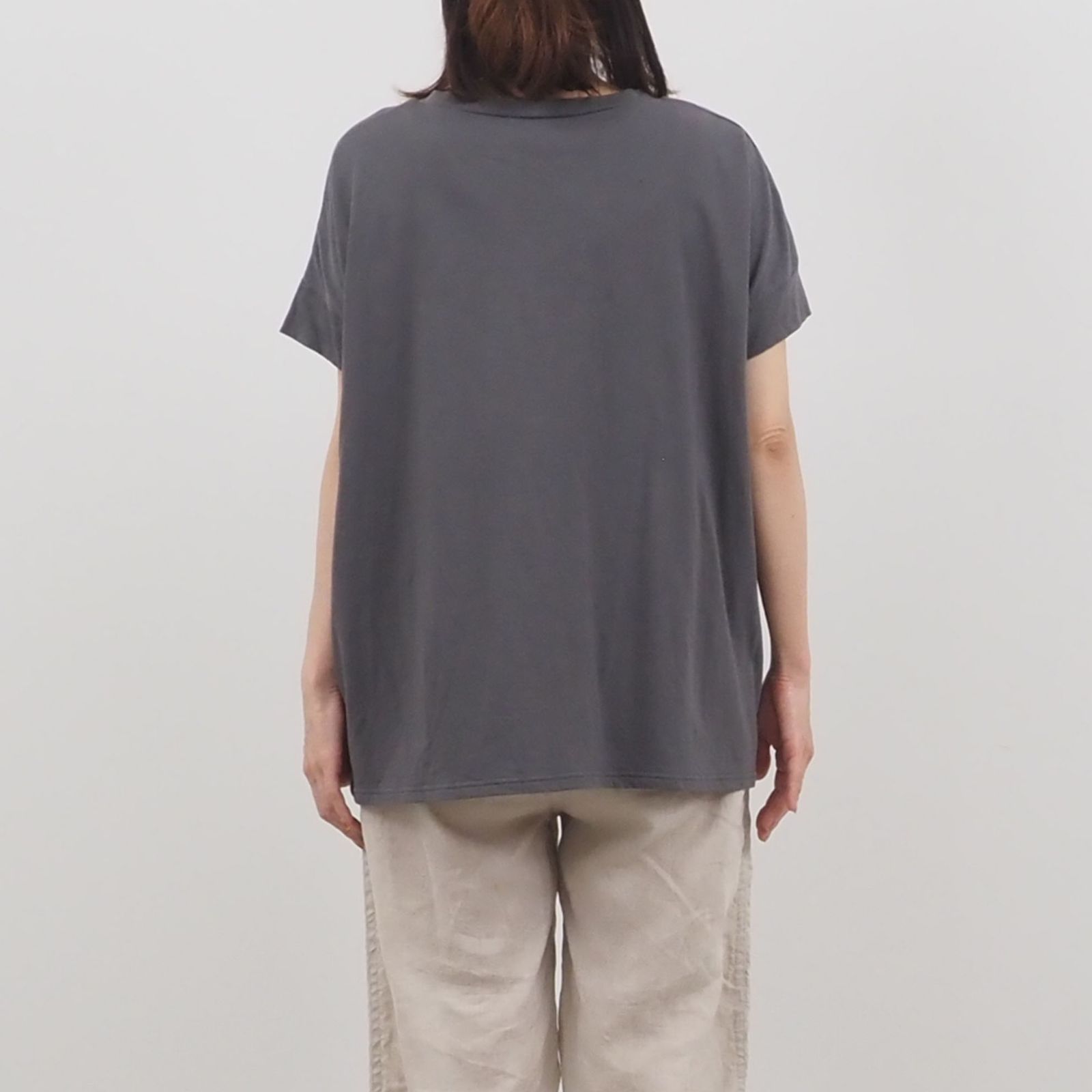 のび猫Tシャツ カーキグレー