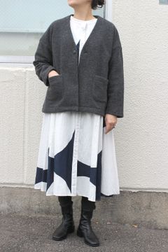 トラベルウールプレミアショートコート チャコール