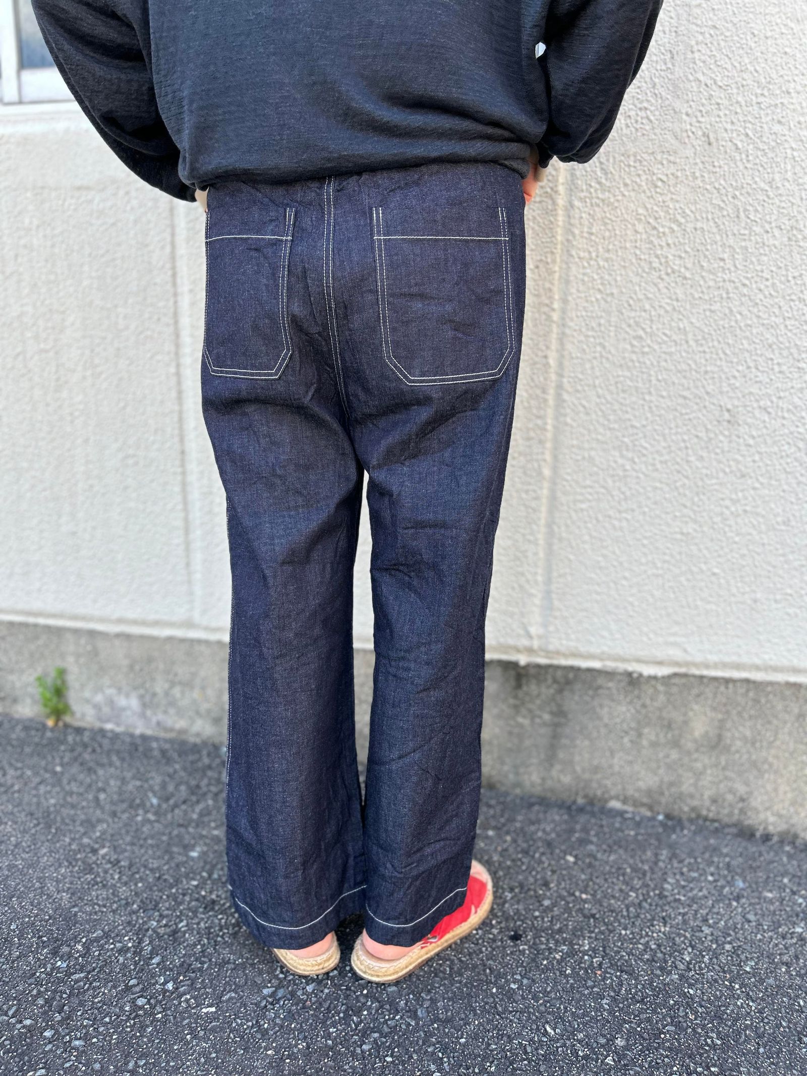 8ozムラデニムベイカーパンツ インディゴ