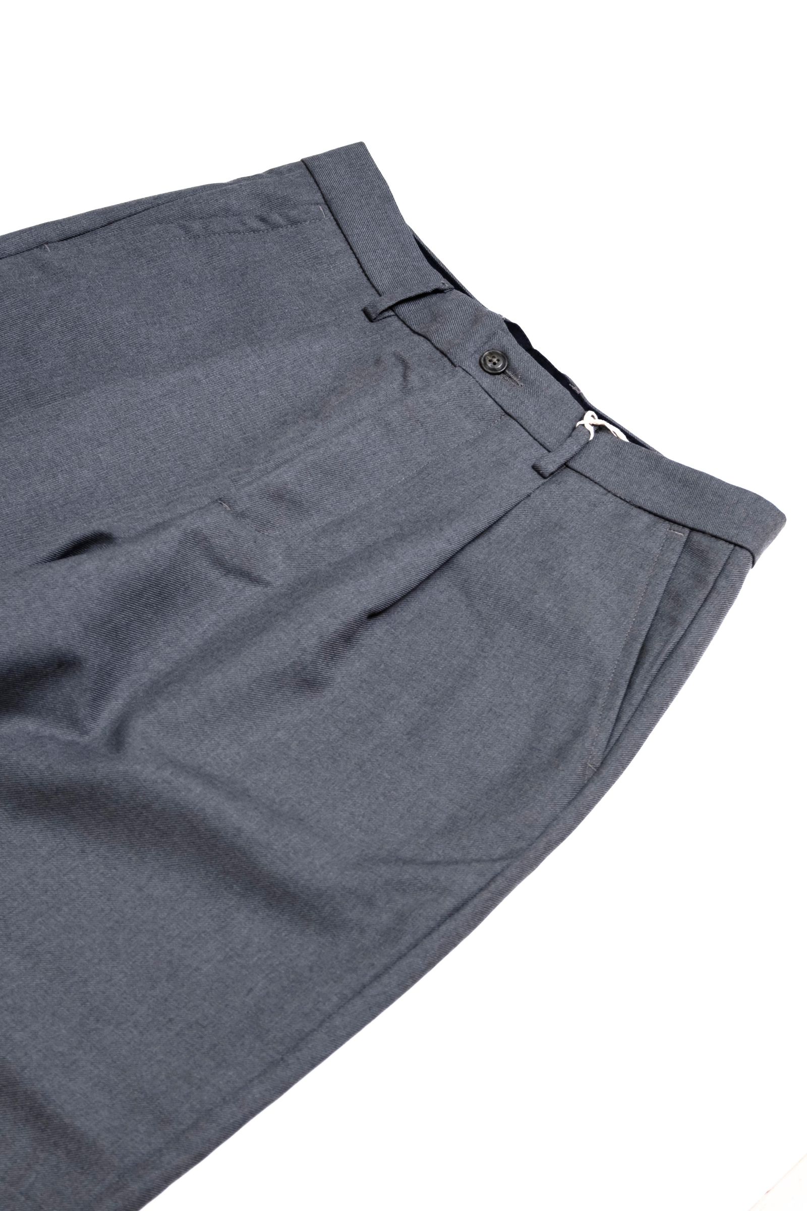 WOOL SOLID 1TUCK WIDE TROUSERS / GRIGIO