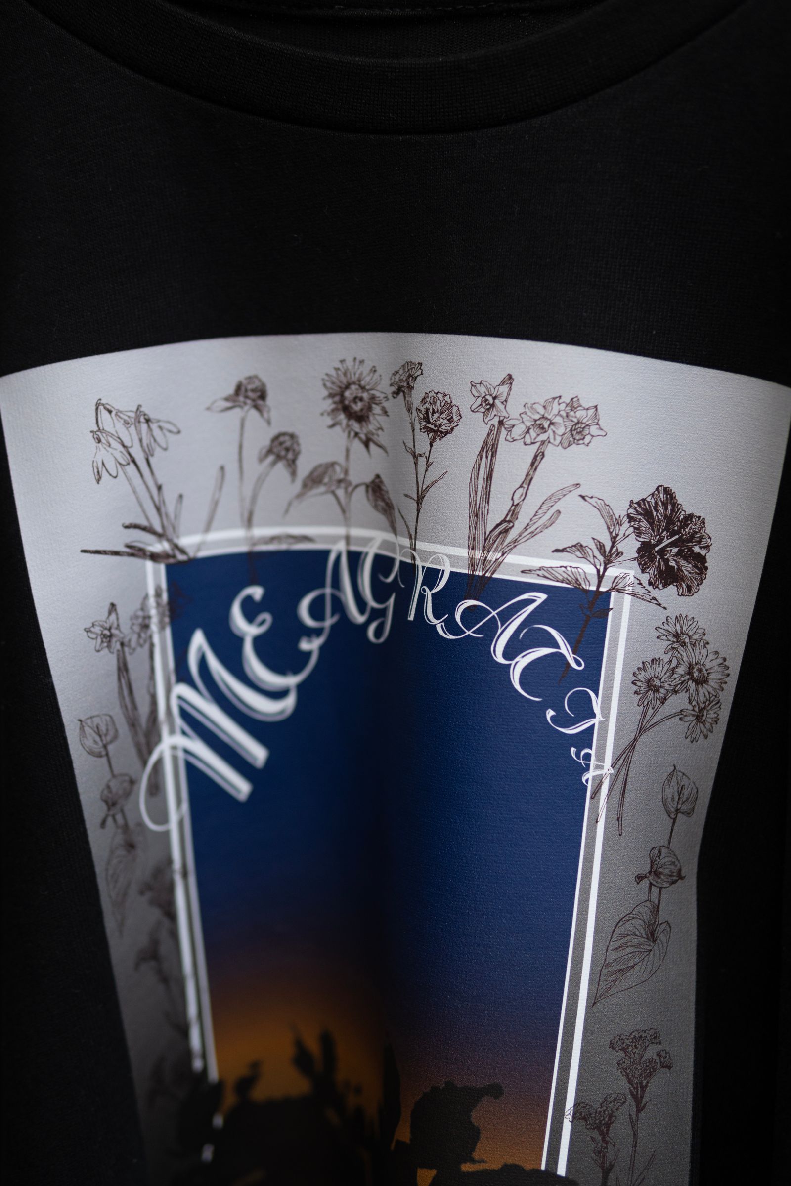 Print L/S Tee / blk