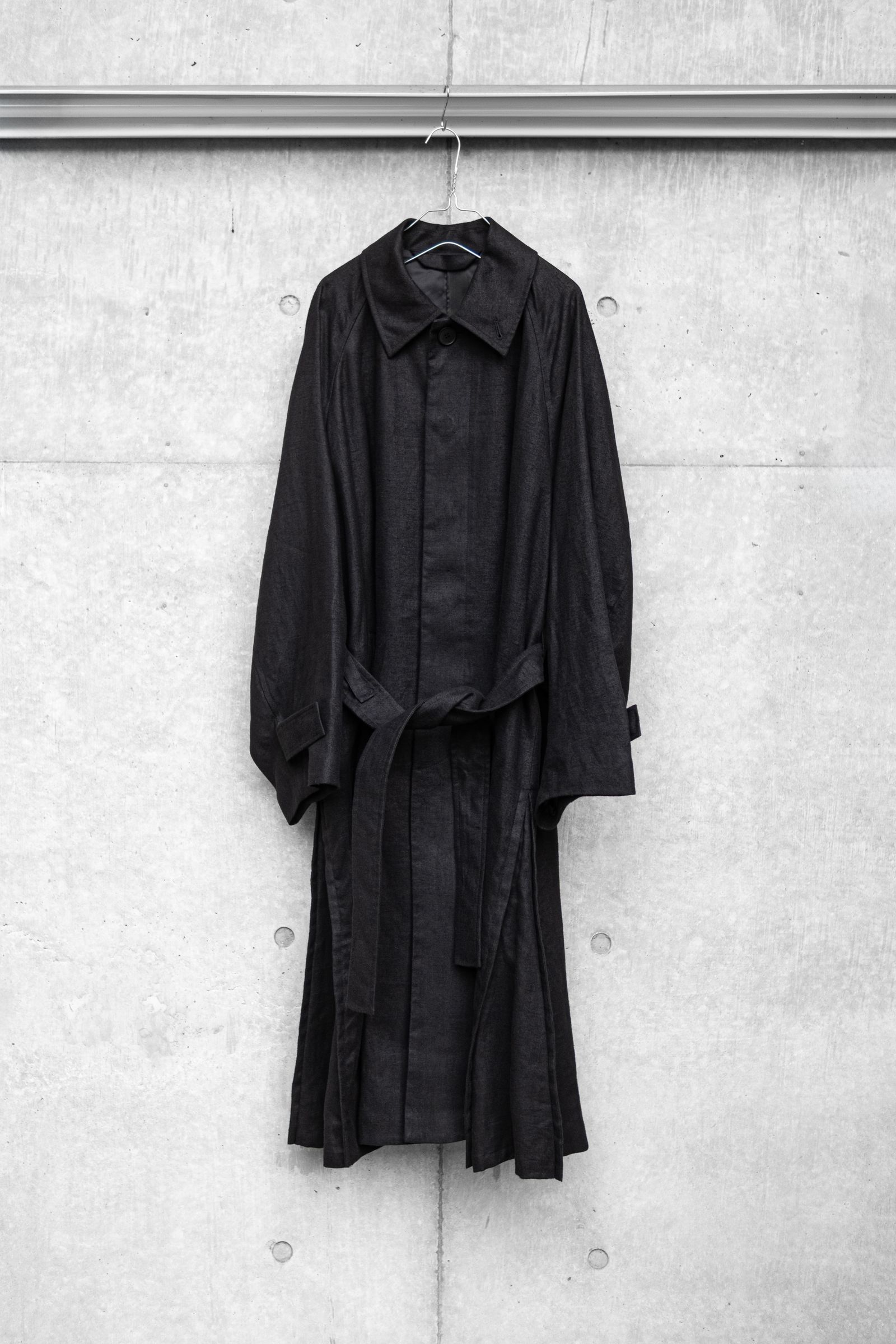 HEMP OVERSIZE BALMACAN COAT / Black
