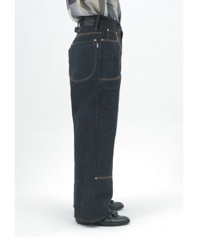 CLASSIC DOUBLE KNEE DENIM PANTS / RIGID INDIGO