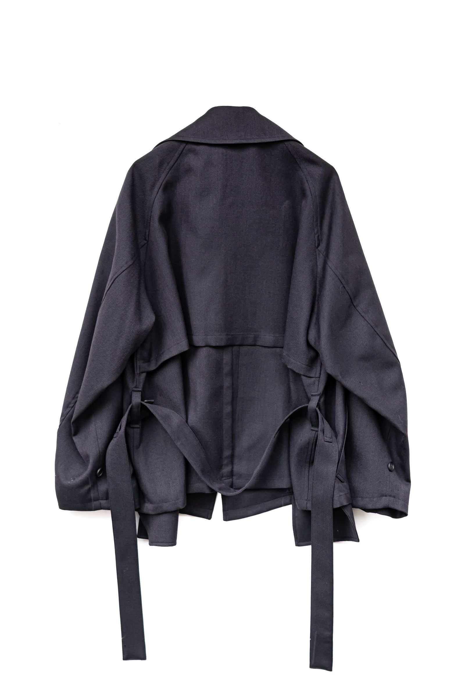 Blanc YM - Short trench coat / Blue-Black | Retikle Online Store