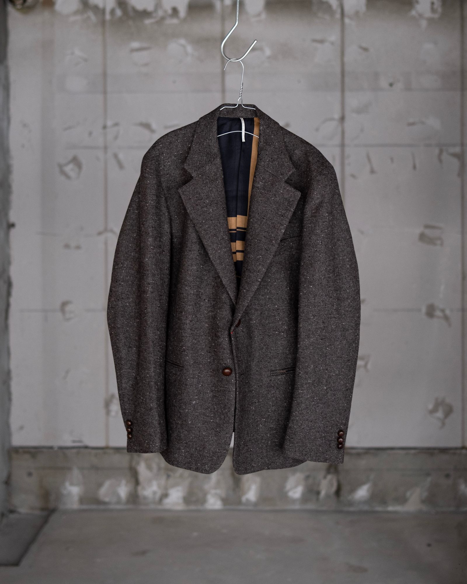 SINGLE-BREASTED 2BUTTON COMFORT-FIT LINED JACKET / MOCHA GREY