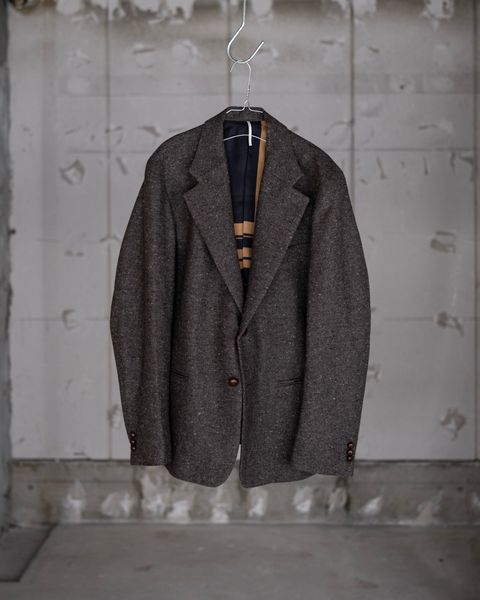 SINGLE-BREASTED 2BUTTON COMFORT-FIT LINED JACKET / MOCHA GREY