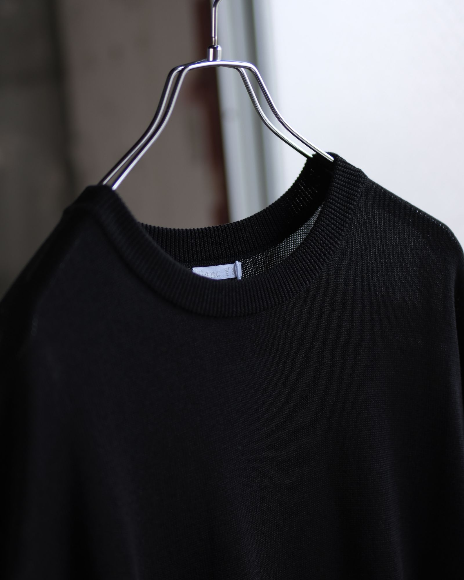 Wide knit T-Shirt / Black