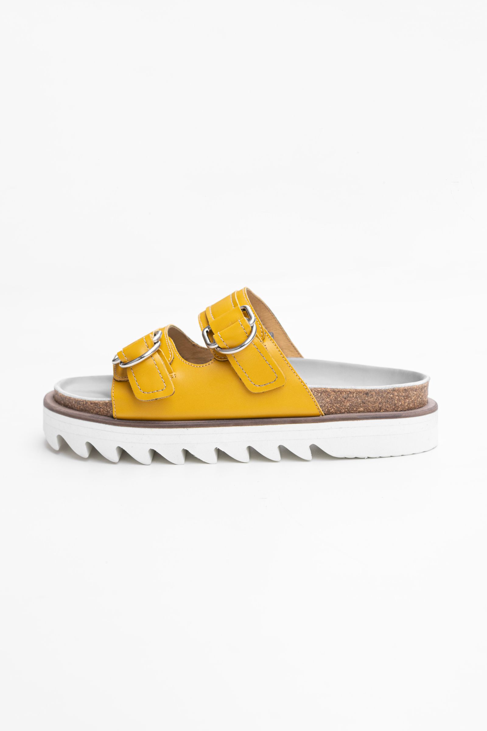 Double buckle footbed sandals / Yellow