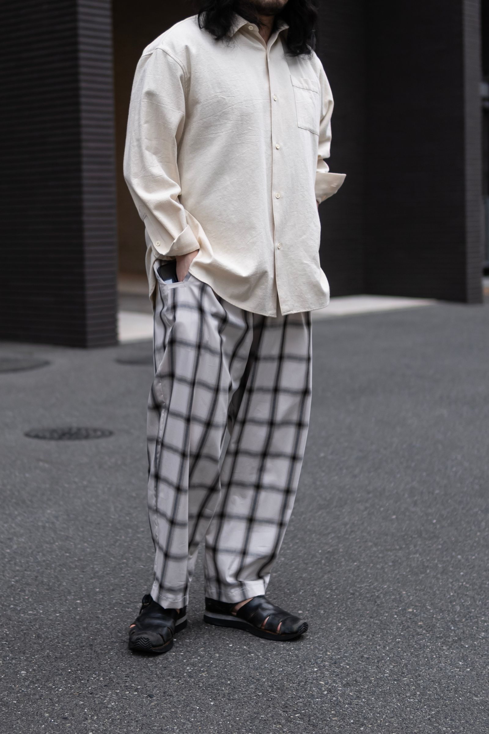 Cotton Ombre L-pocket Craftsman Pajama Pants / Beige