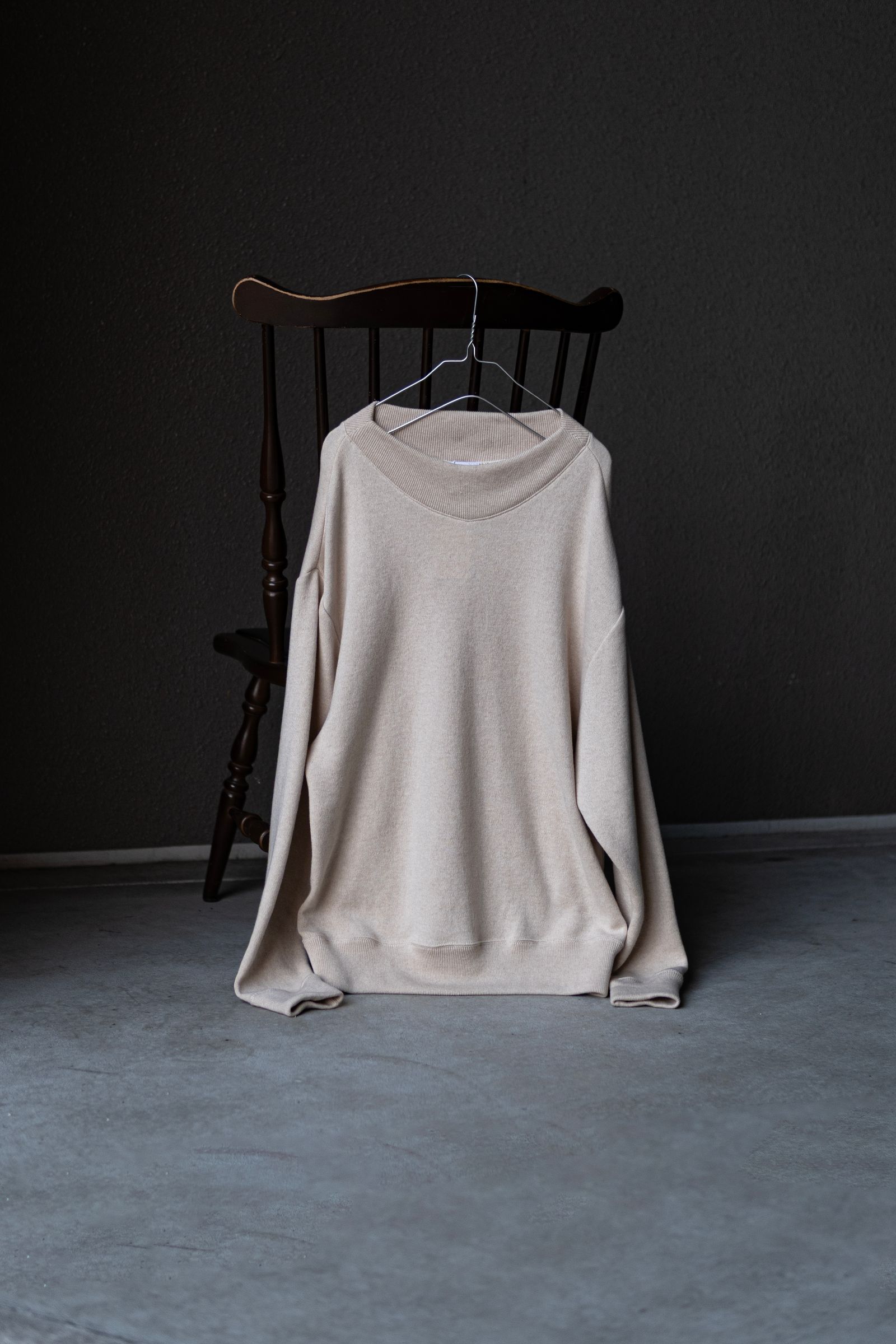 CASHMERE SKIING SWEAT KNITSHIRT / OATMEAL