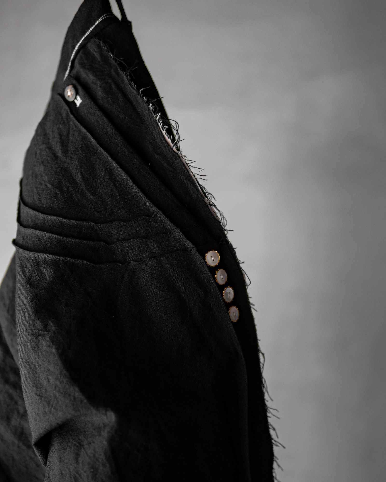 “SAMON” pleated ceremony pants / Black