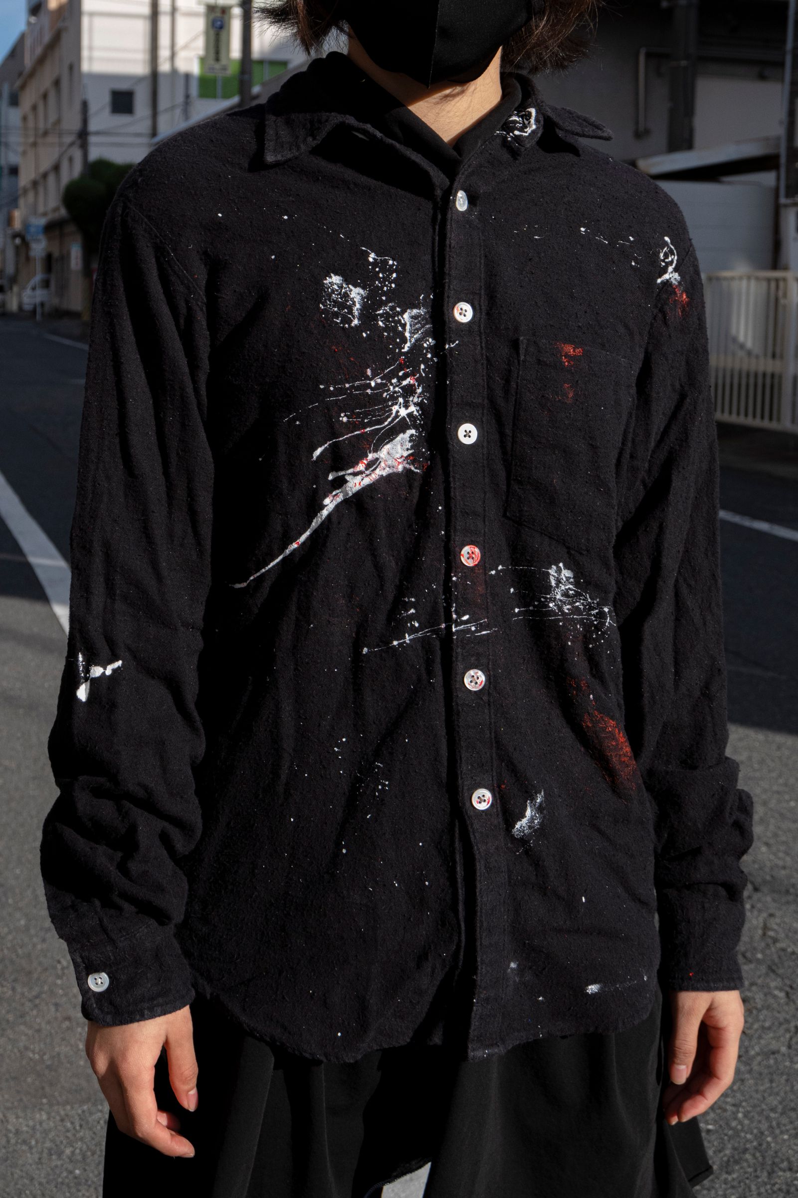 Remake Paint Black Shirts / リメイクペイントシャツ