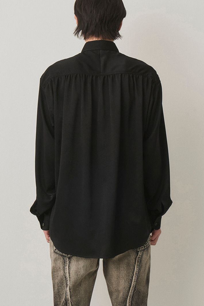HUSH GATHER L/S SHIRT / BLACK