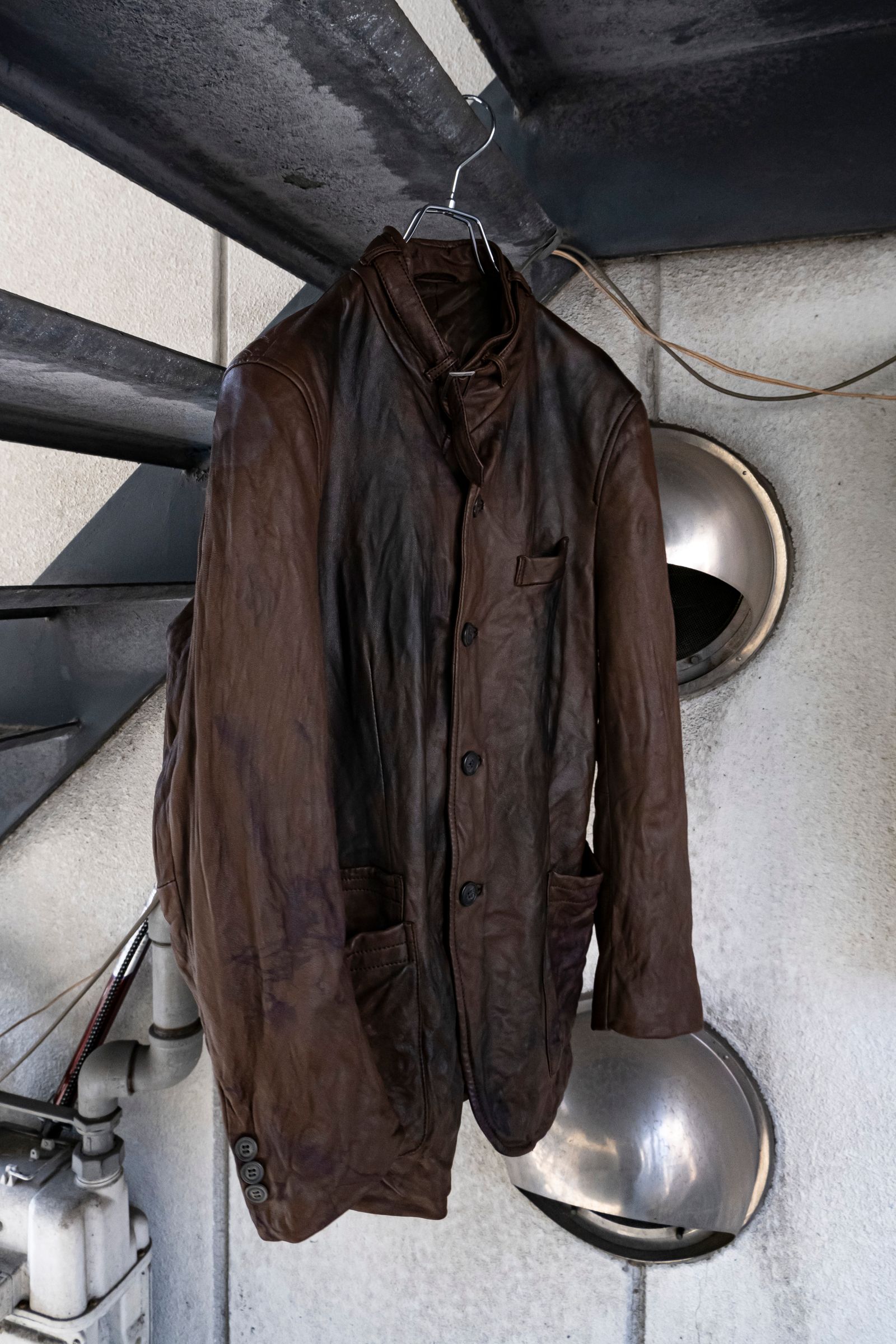 Remake shading leather jacket
