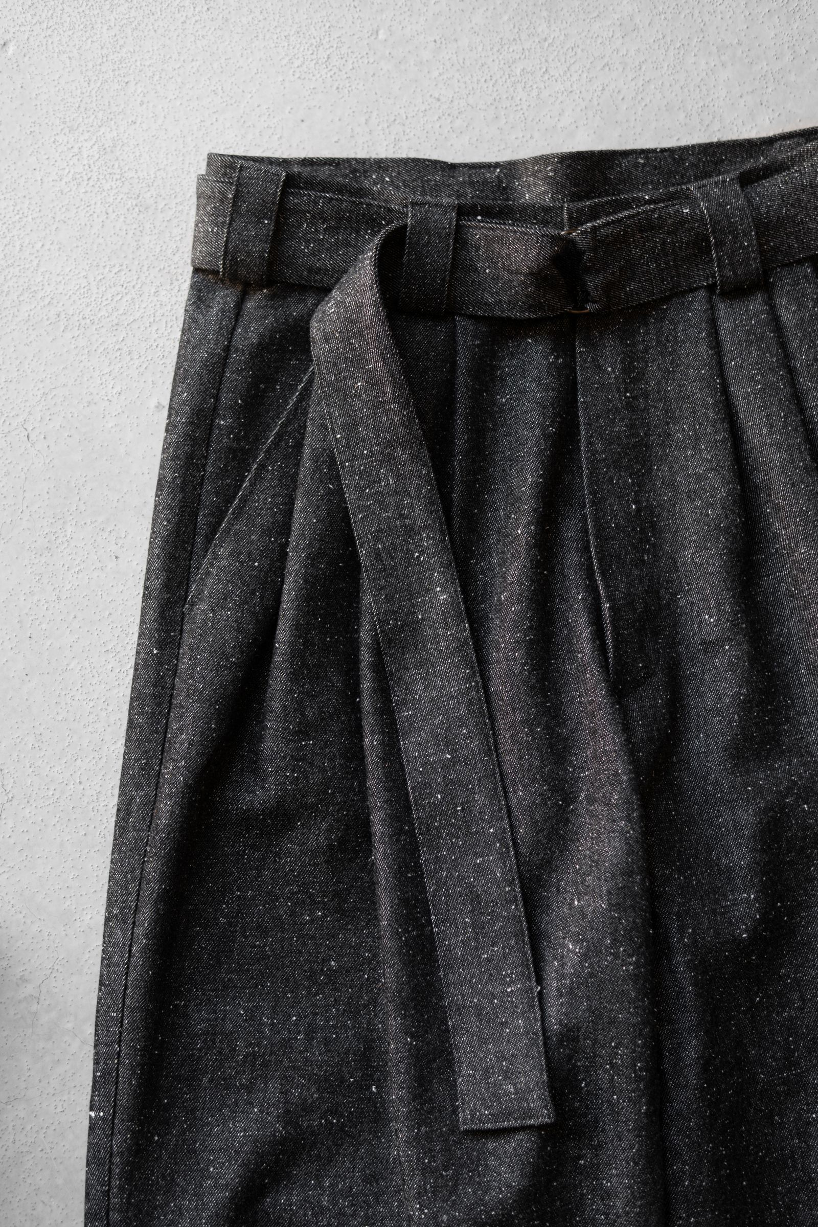 Silk Denim Wide Pants / Black