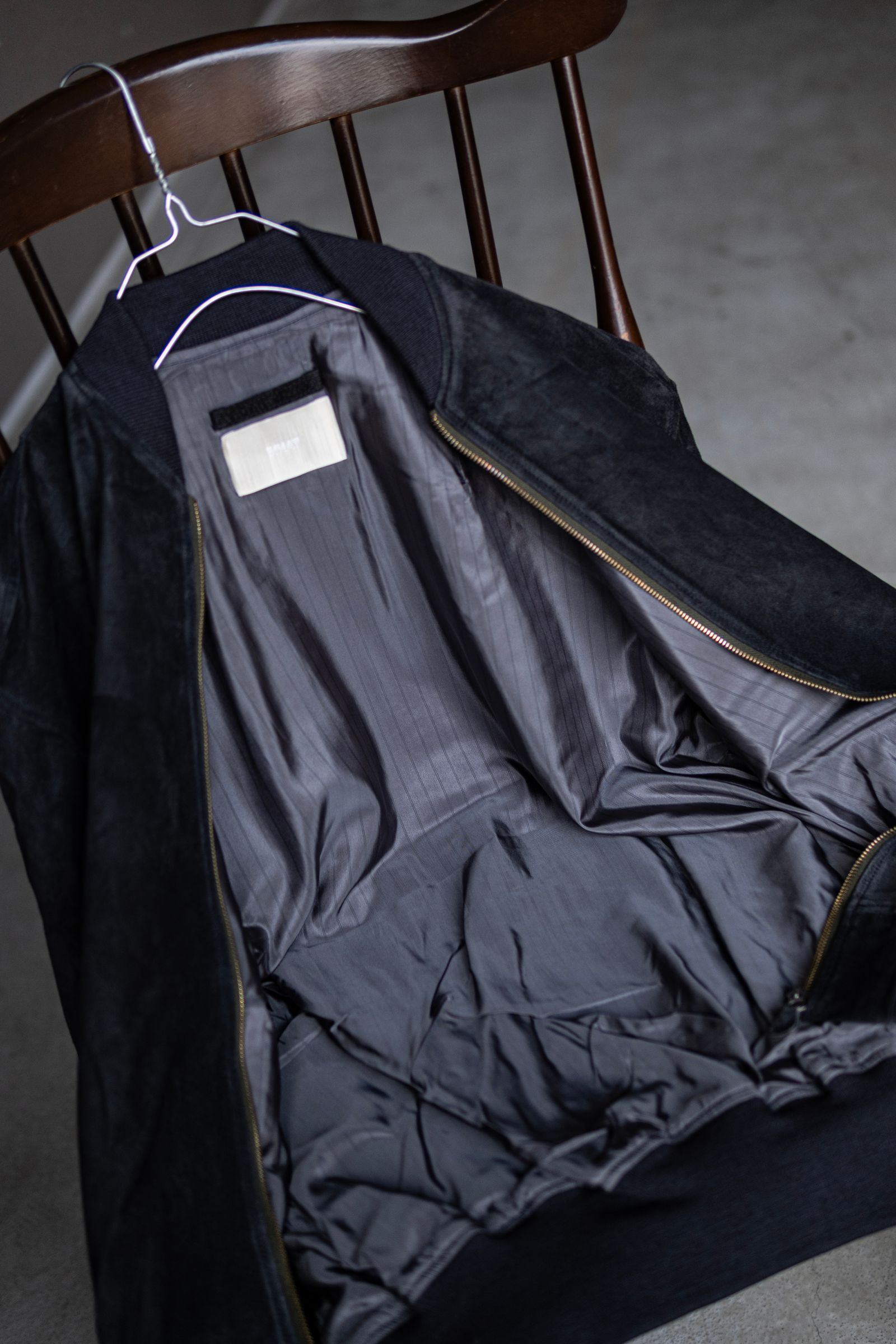 SUEDE BOMBER JACKET / Black