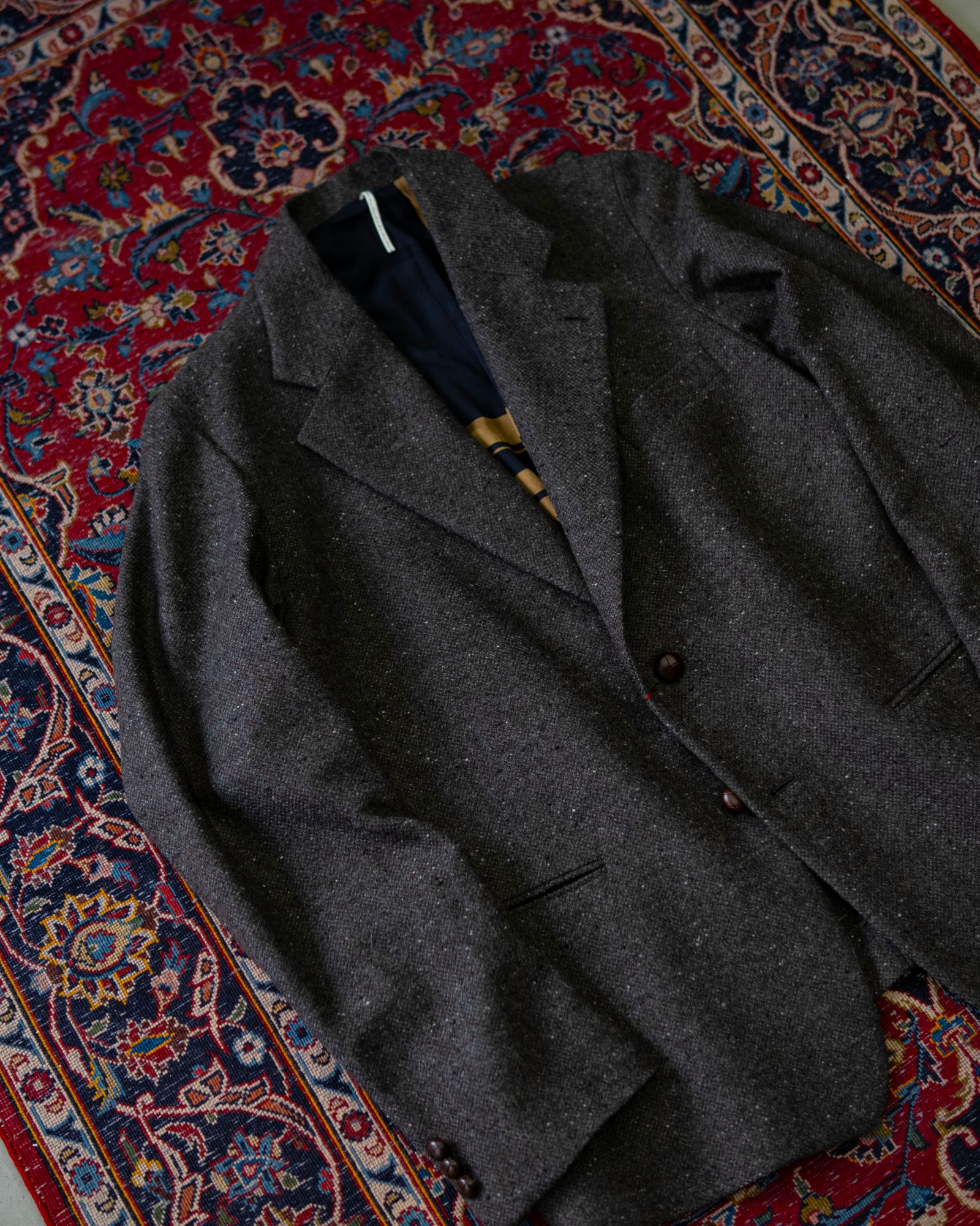 SINGLE-BREASTED 2BUTTON COMFORT-FIT LINED JACKET / MOCHA GREY