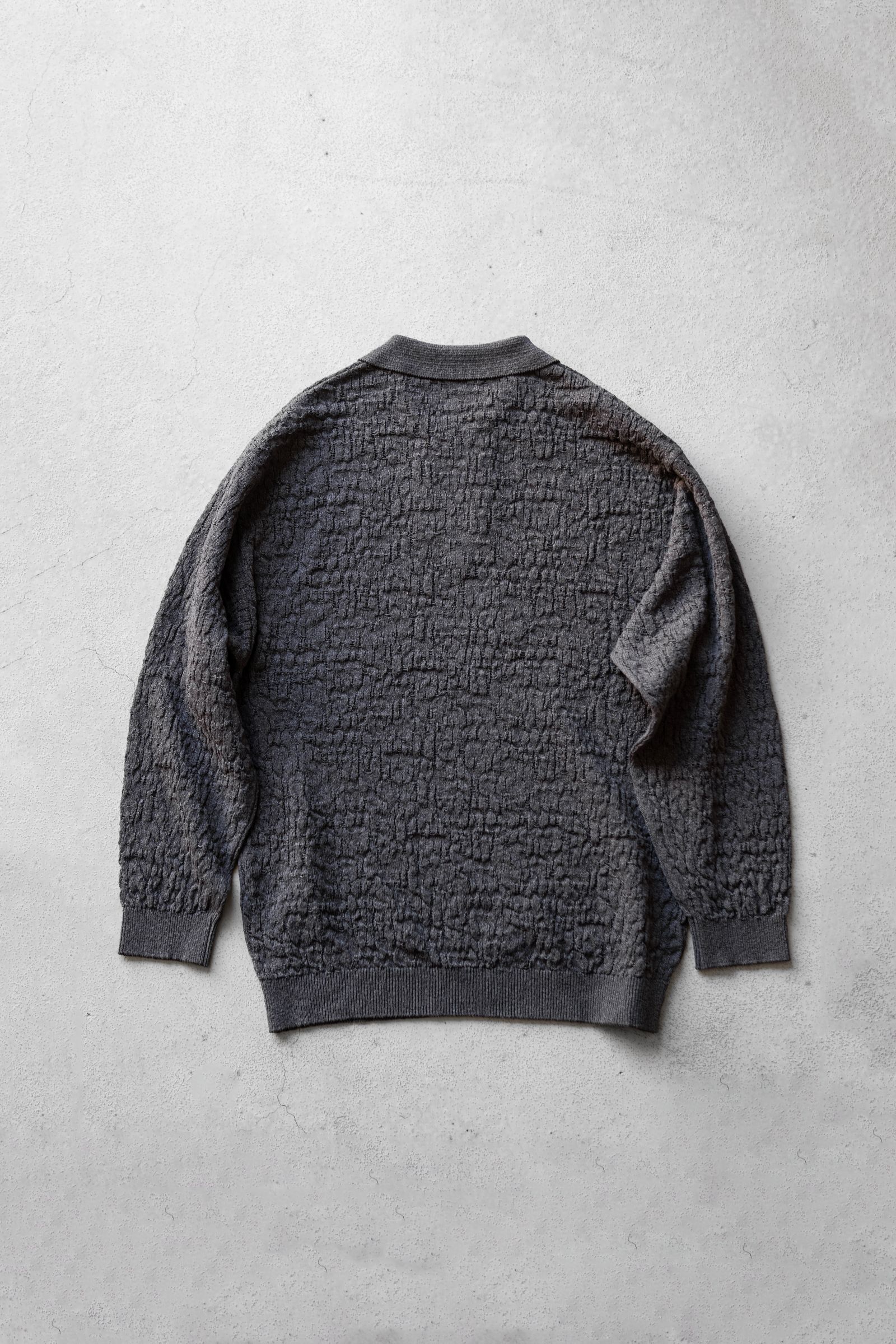 Knit Long Polo Shirts / Black