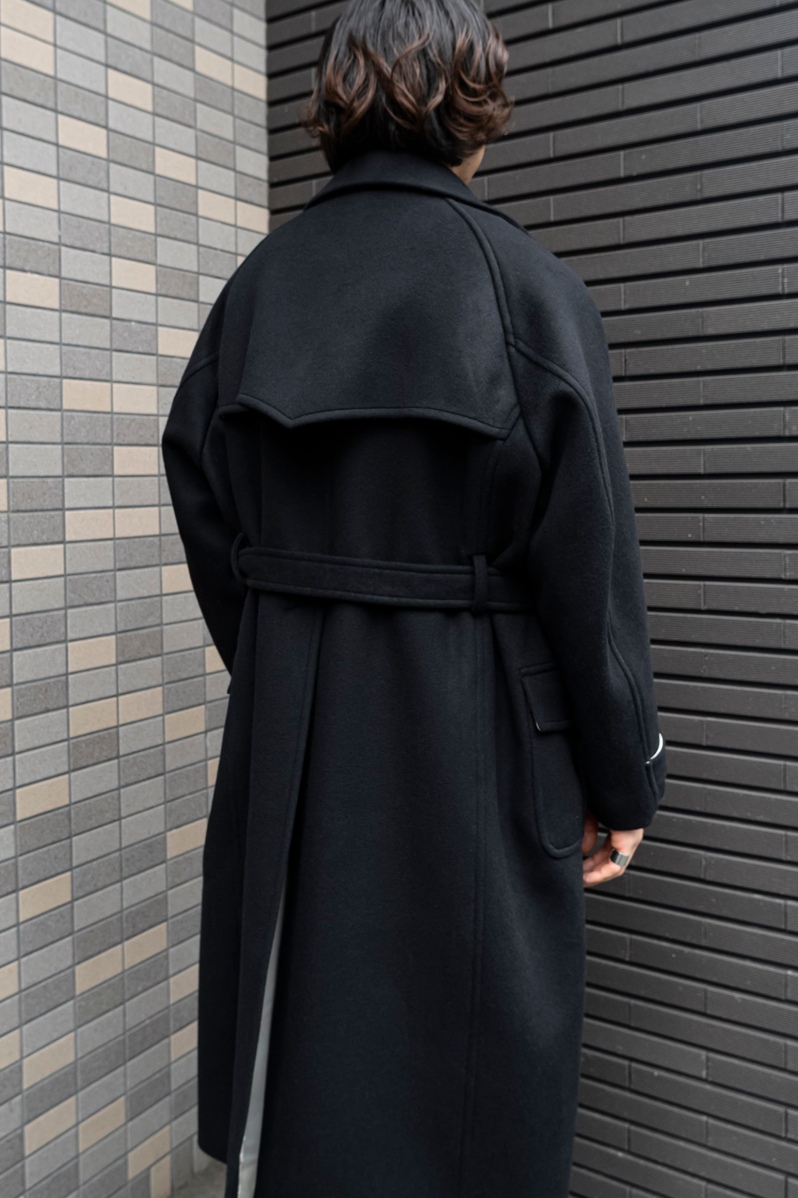 SUGARHILL - WOOL MELTON COAT / PURE BLACK | Retikle Online Store