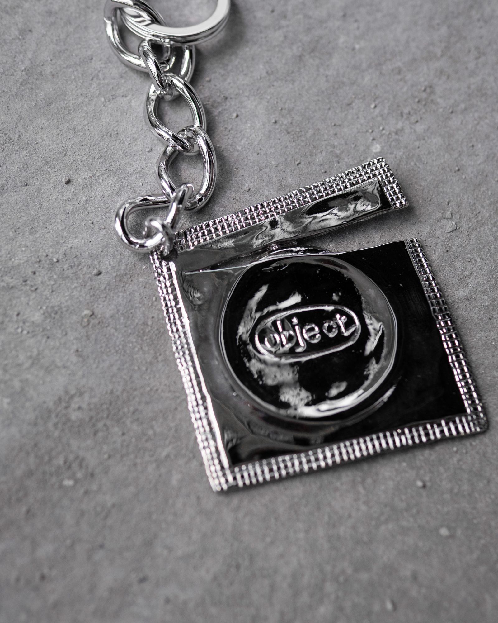 Ripped Raincoat Keyring / Silver
