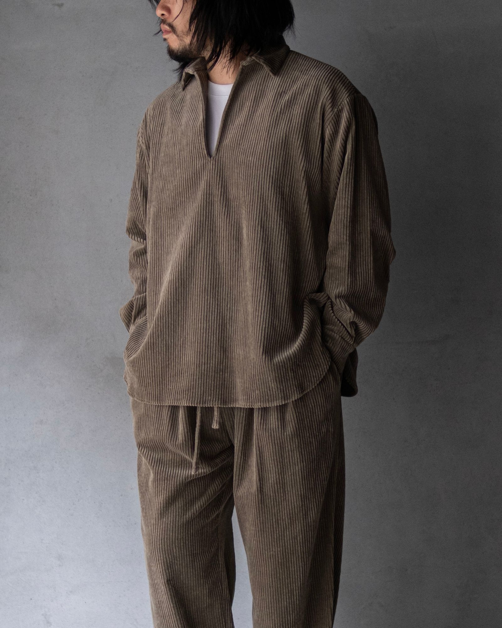 Corduroy Skipper Shirts / Beige