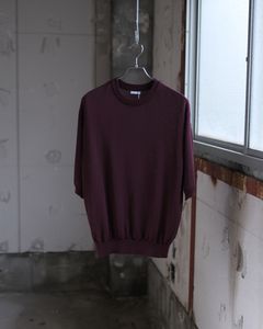 Wide knit T-Shirt / Burgundy
