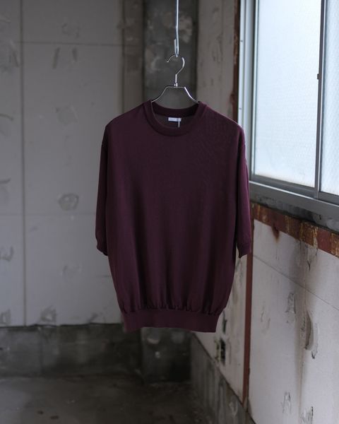 Wide knit T-Shirt / Burgundy