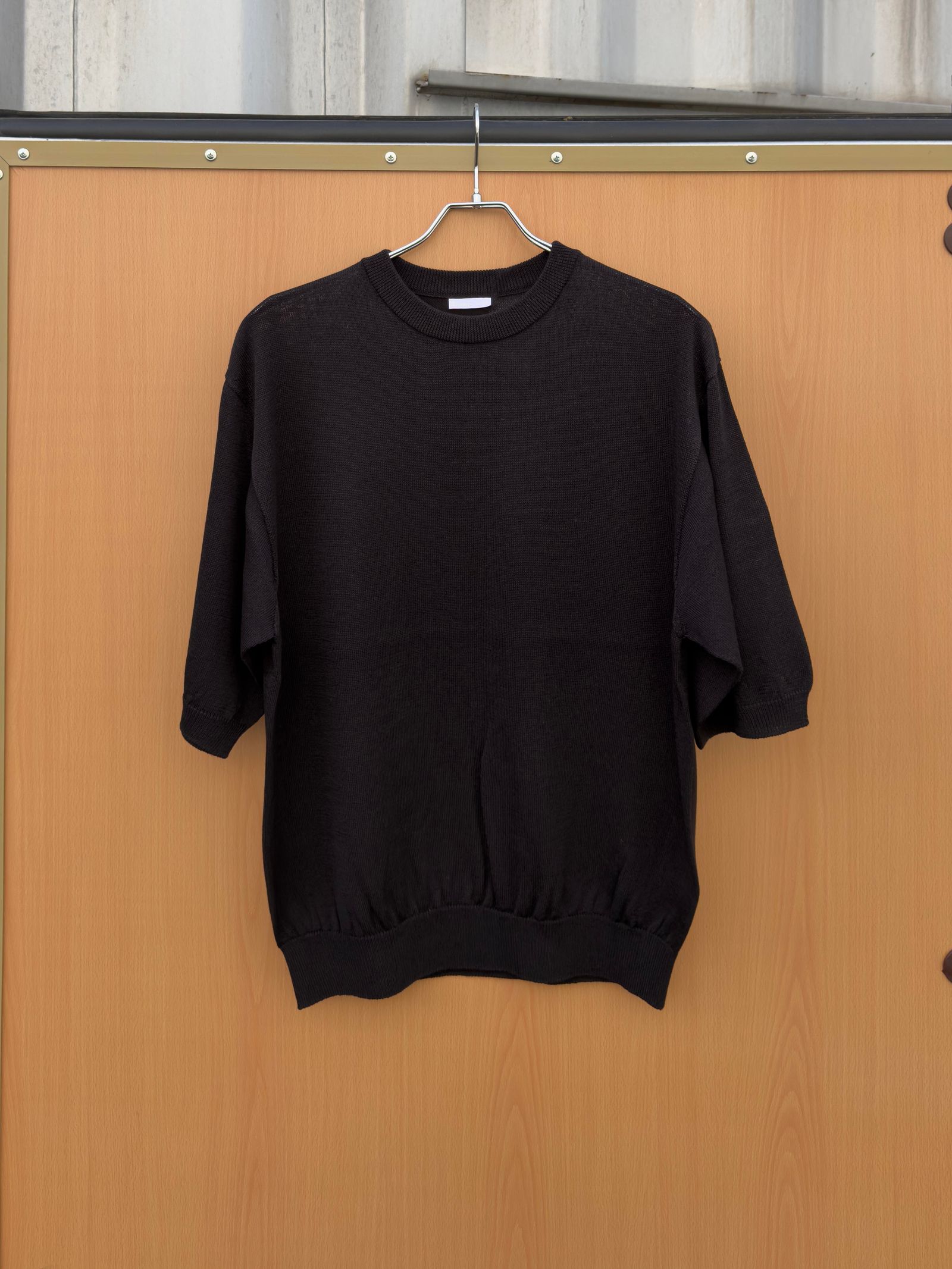 Wide knit T-Shirt / Black