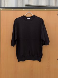 Wide knit T-Shirt / Black
