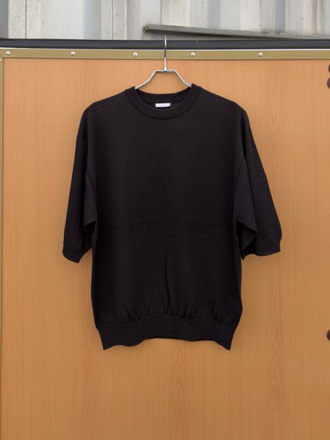 Wide knit T-Shirt / Black