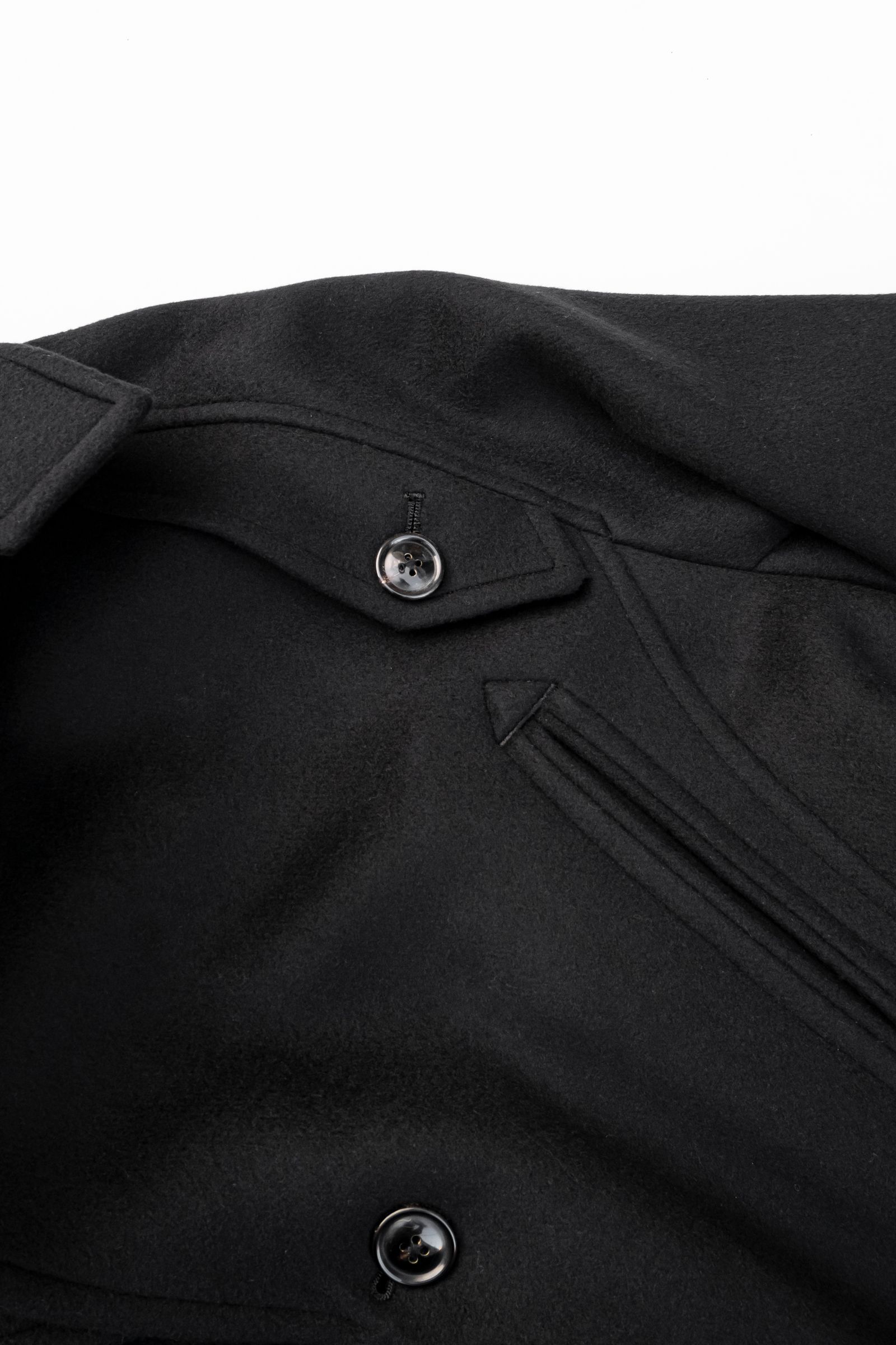 SUGARHILL - WOOL MELTON COAT / PURE BLACK | Retikle Online Store