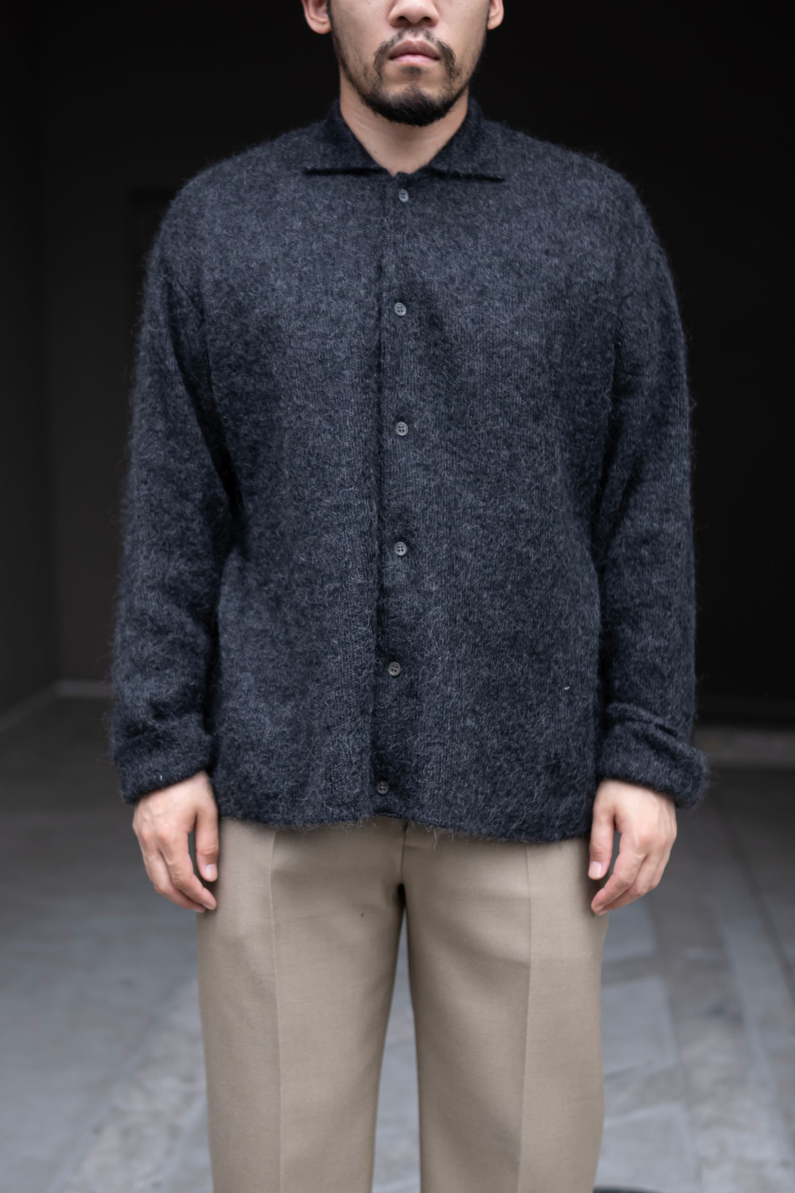 Blanc YM - Kid Mohair Knit Shirt / Gray | Retikle Online Store