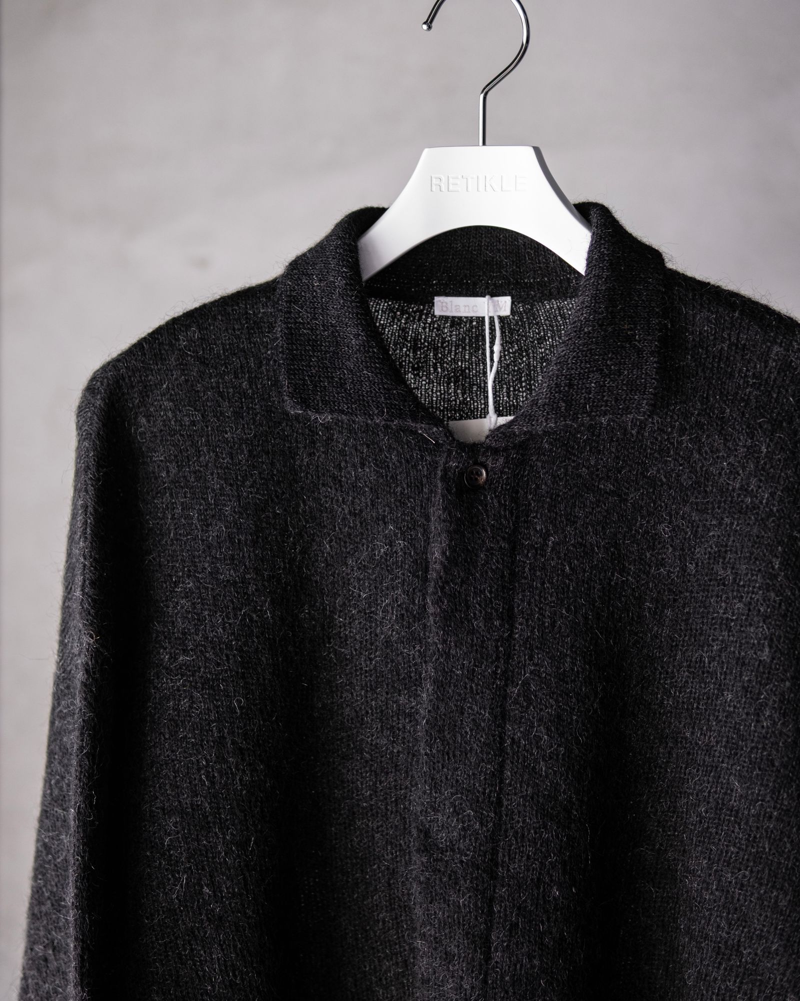 Kid Mohair Knit Shirts / Black