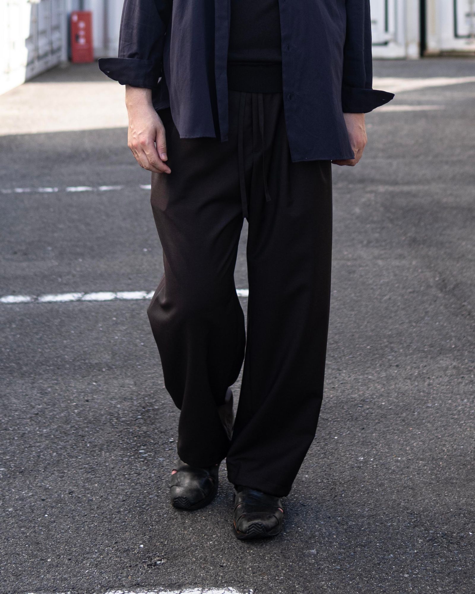 Wool Mohair Browsing Pants / Dark Brown